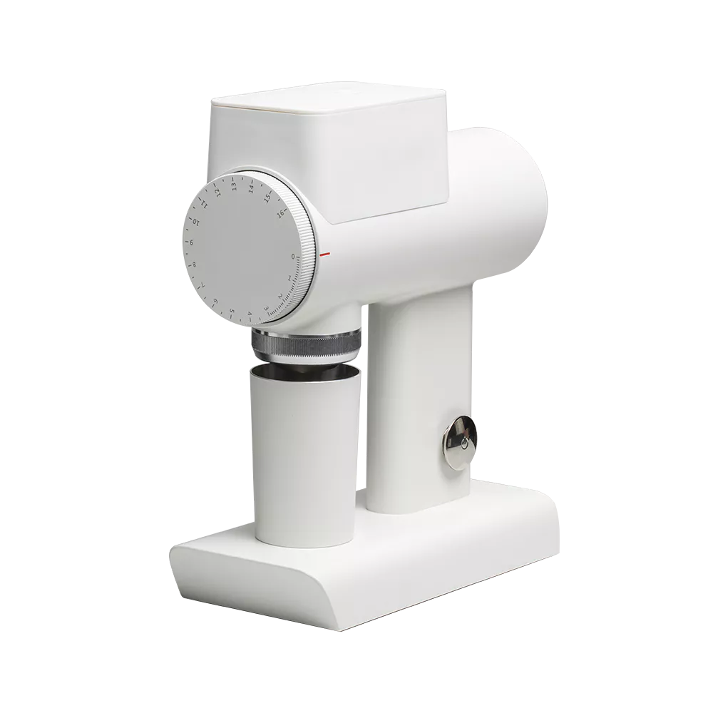 TIMEMORE Sculptor 064s grinder in a minimalist white design for espresso enthusiasts.
