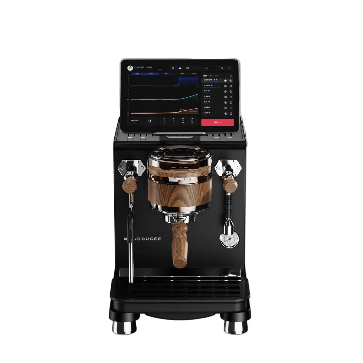 Wendougee DATA S Black coffee machine with a tablet
