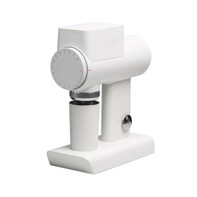 TIMEMORE Sculptor 064s grinder in a minimalist white design for espresso enthusiasts.
